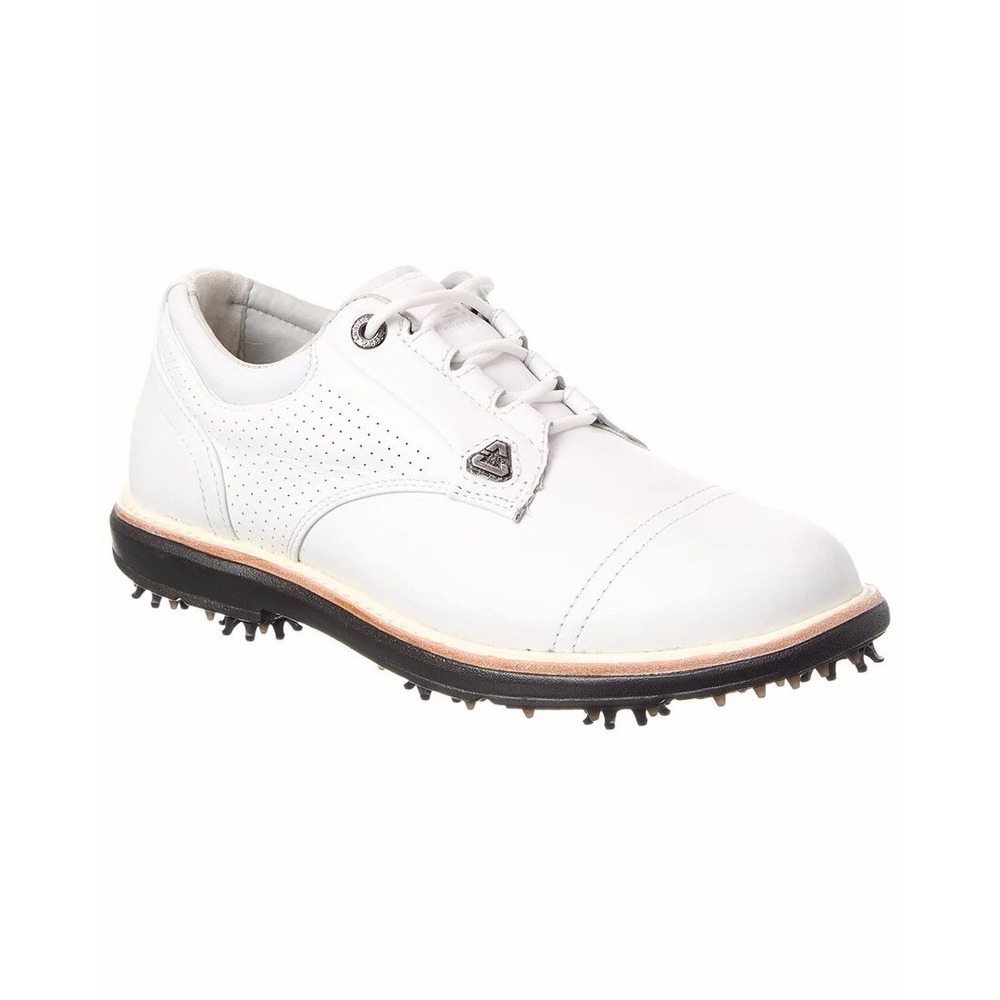 TravisMathew Cuater The Legend Golf Shoes Mens 9.5 White Leather Spiked Golf